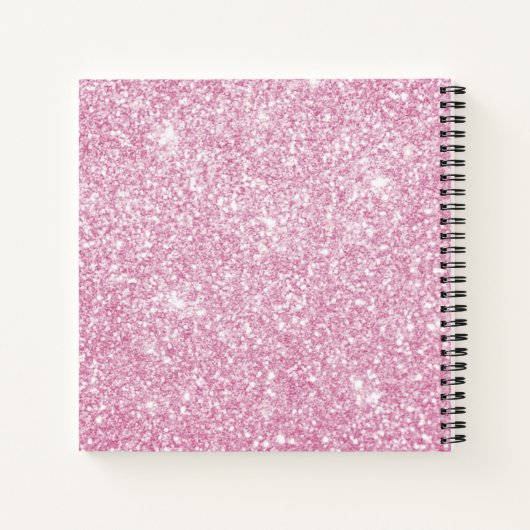ピンクパーソナライズされたグリッター著者日記 ノートブック (裏面)