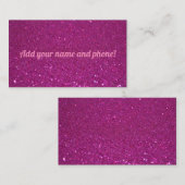 ピンクパーソナライズされたグリッター 名刺 (正面/裏面)