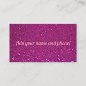 ピンクパーソナライズされたグリッター 名刺 (正面)