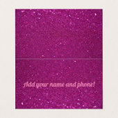 ピンクパーソナライズされたグリッター 名刺 (外部フラット)