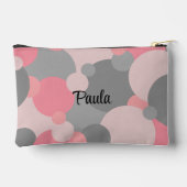 ピンクパーソナライズされたグレイ分子の化粧品バッグ アクセサリーポーチ (裏面)