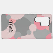 ピンクパーソナライズされたグレイ分子サムスンフォンケース SAMSUNG GALAXYケース (裏面横)