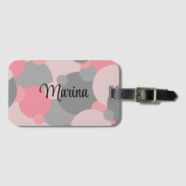 ピンクパーソナライズされたグレイ分子ラゲッジタグ ラゲッジタグ