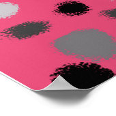 ピンクパーソナライズされたグレイ黒豆 ポスター (角)