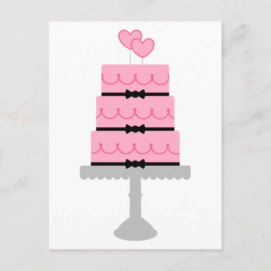 ピンクパーソナライズされたケーキはがき ポストカード (正面)