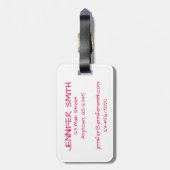 ピンクパーソナライズされたケーキポップ・アートのベーカリーグルメベーキング ラゲッジタグ (裏面縦)