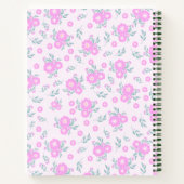 ピンクパーソナライズされたコケットフローラスパイラルノート ノートブック (裏面)