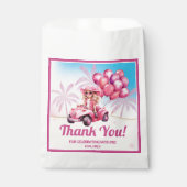 ピンクパーソナライズされたコンバーチブルビーチ誕生日 フェイバーバッグ (正面)