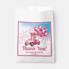 ピンクパーソナライズされたコンバーチブルビーチ誕生日 フェイバーバッグ