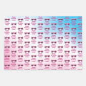 ピンクパーソナライズされたコンバーチブル誕生日 ラッピングペーパーシート (正面2)