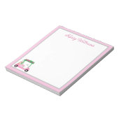 ピンクパーソナライズされたゴルフカート名 ノートパッド (回転)