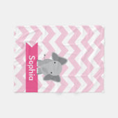 ピンクパーソナライズされたシボロンゾウフリースブランケット フリースブランケット (正面(横))