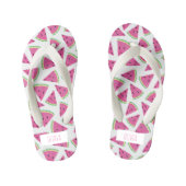 ピンクパーソナライズされたスイカ熱帯夏 キッズビーチサンダル (フットベッド)