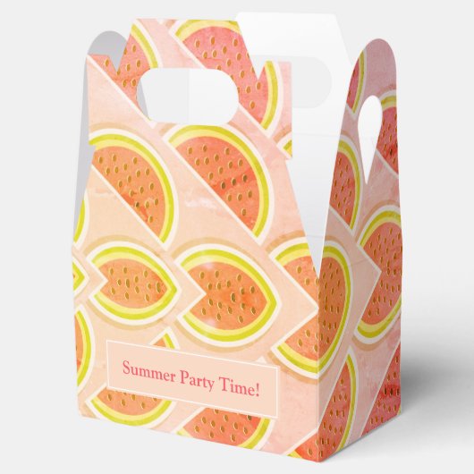 ピンクパーソナライズされたスイカ フェイバーボックス (オープン)