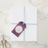 ピンクパーソナライズされたスコティッシュレディタータンチェック模様 ギフトタグ (より糸付き)