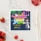 ピンクパーソナライズされたスライムアジアの女性科学者 スタンダードカクテルナプキン (インサイチュ)