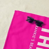 ピンクパーソナライズされたスローガンビーチタオル ビーチタオル (インサイチュ)