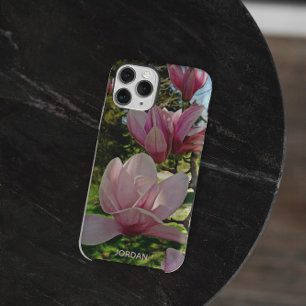 ピンクパーソナライズされたソーサーマグノリア花 Case-Mate iPhone 14ケース