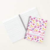 ピンクパーソナライズされたチアリーダーメガホン ノートブック (内部)