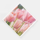 ピンクパーソナライズされたチューリップナプキンス (コーナー)