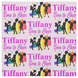 ピンクパーソナライズされたツ生まれー応援チアリーダー布 ファブリック