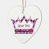 ピンクパーソナライズされたティアラ セラミックオーナメント (左)