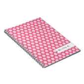 ピンクパーソナライズされたドット ノートブック (右側)