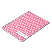 ピンクパーソナライズされたドット ノートブック (左側)