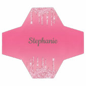 ピンクパーソナライズされたドリップグリッタートレンディーグラム サッカーボール (フラット)