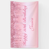 ピンクパーソナライズされたドリップグリッターバナー 横断幕 (縦)