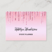ピンクパーソナライズされたドリップグリッター名刺 名刺 (正面)