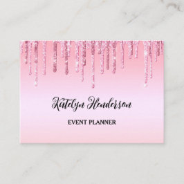 ピンクパーソナライズされたドリップグリッター名刺 名刺