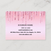 ピンクパーソナライズされたドリップグリッター名刺 名刺 (裏面)
