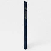 ピンクパーソナライズされたネイビーグリッター大理石バジェットガール iPhoneケース (左側)