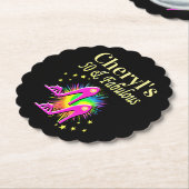 ピンクパーソナライズされたハイヒール50番目誕生日 ペーパーコースター (アングル)