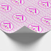 ピンクパーソナライズされたハウス女の子ベビーシャワー ラッピングペーパー (角)