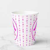 ピンクパーソナライズされたハウス女の子ベビーシャワー 紙コップ (左)
