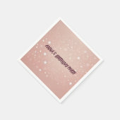 ピンクパーソナライズされたハッピーバースデーナプキンス スタンダードカクテルナプキン (角)