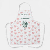 ピンクパーソナライズされたハートのハーブウィスパーラエプロン エプロン (正面)