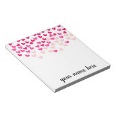 ピンクパーソナライズされたハートガールズメモ帳 ノートパッド (アングル)