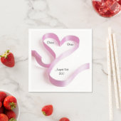 ピンクパーソナライズされたハートナプキン スタンダードカクテルナプキン (インサイチュ)
