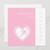 ピンクパーソナライズされたハートバラバレンタインデーのカード (正面/裏面)