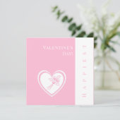 ピンクパーソナライズされたハートバラバレンタインデーのカード (スタンド正面)
