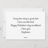 ピンクパーソナライズされたハートバルーンValentine's Day H シーズンカード (裏面)