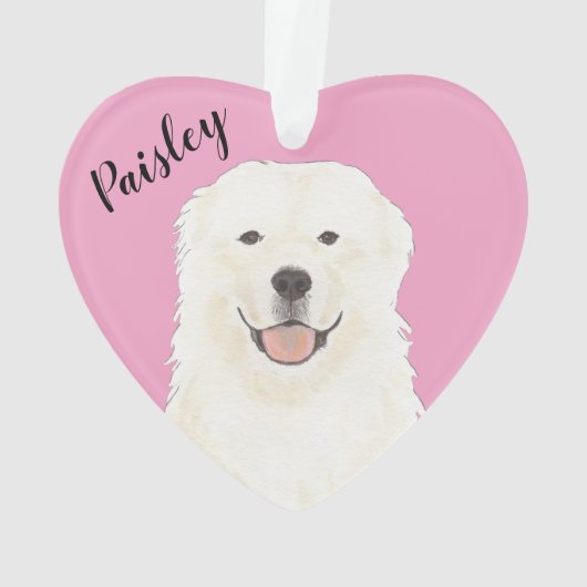 ピンクパーソナライズされたハートピレ素晴らしネエスドッグ オーナメント (裏面)