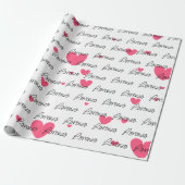 ピンクパーソナライズされたハート包装紙 ラッピングペーパー (アンロールド)