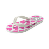 ピンクパーソナライズされたハート キッズビーチサンダル (アングル)