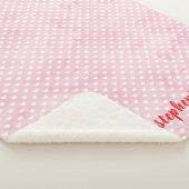 ピンクパーソナライズされたハート シェルパブランケット (3/4)