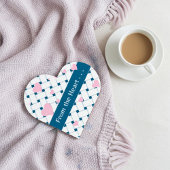 ピンクパーソナライズされたハート、海ブルーウィーブジャーナル ノートブック