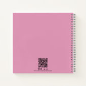 ピンクパーソナライズされたハートMOMフローラレシピ本 ノートブック (裏面)